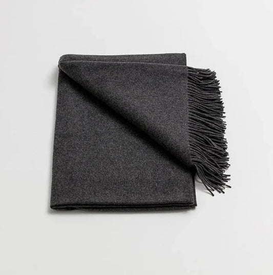 Lincove Pure Cashmere-Merino Wool Blanket - Warm & Soft Throw Blanket - 74"x55" Comfortable and Cozy Throw Blankets for Couch, Sofa, or Chair - Lightweight and Classic Throws - Graphite