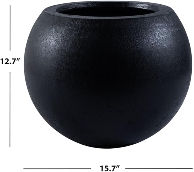 Safavieh Outdoor Collection Gerand Black Concrete Planter (Fully Assembled)
