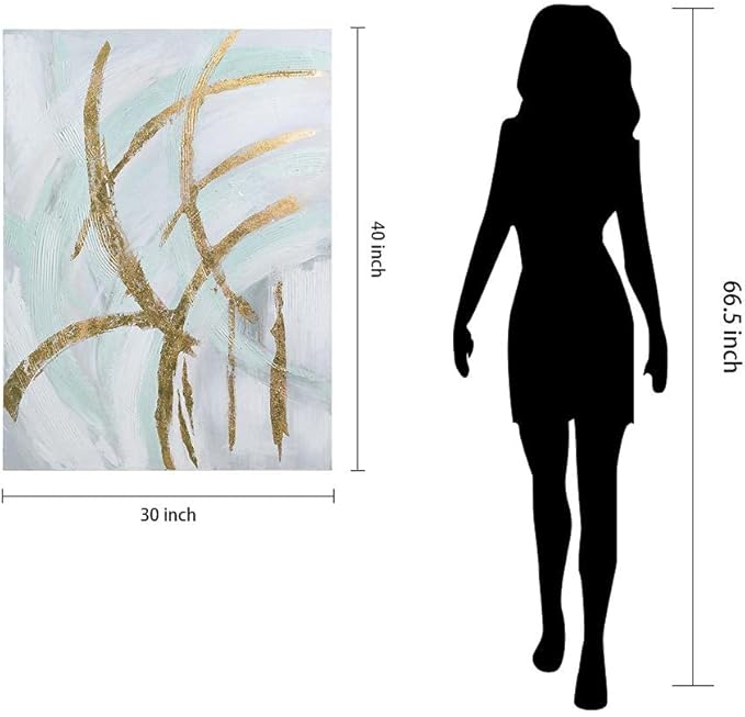 Empire Art Direct Abstract Wall Art Textured Hand Painted Canvas by Martin Edwards, Unframed, 40" x 30", Golden Streaks
