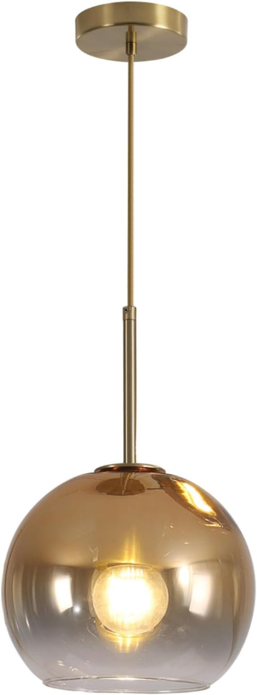KCO Lighting 1-Light Modern Glass Pendant Lights Large Gold Globe Pendant Light Mid Century Single Pendant Light Kitchen Island Dining Room Lighting Fixtures Ceiling Hanging