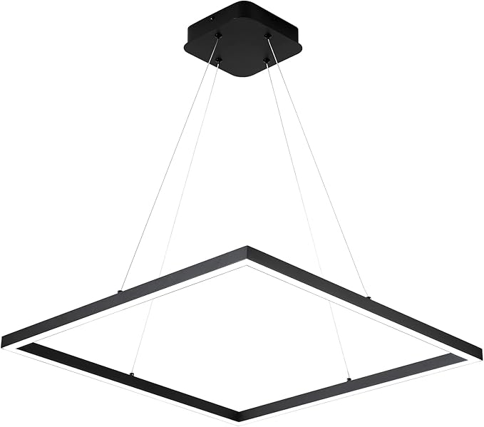 MADEM Room Decor Modern LED Pendant Light Contemporary Chandelier Adjustable Pedant Light, Square Pendant Lighting for Living Dining Room,Kitchen Island