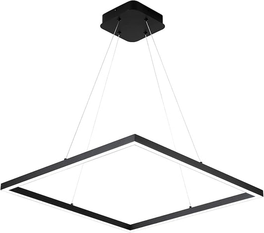 MADEM Room Decor Modern LED Pendant Light Contemporary Chandelier Adjustable Pedant Light, Square Pendant Lighting for Living Dining Room,Kitchen Island
