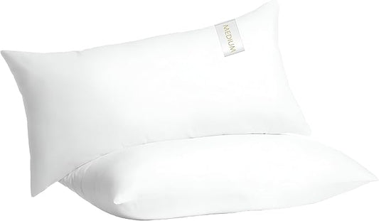 Digital Decor 100% Cotton Luxury Hotel Pillows King Size Set of 2, Cooling Hypoallergenic Down Alternative Bed Pillows for Sleeping, Medium Support for Side & Back Sleepers, Made in USA, 36" x 20"