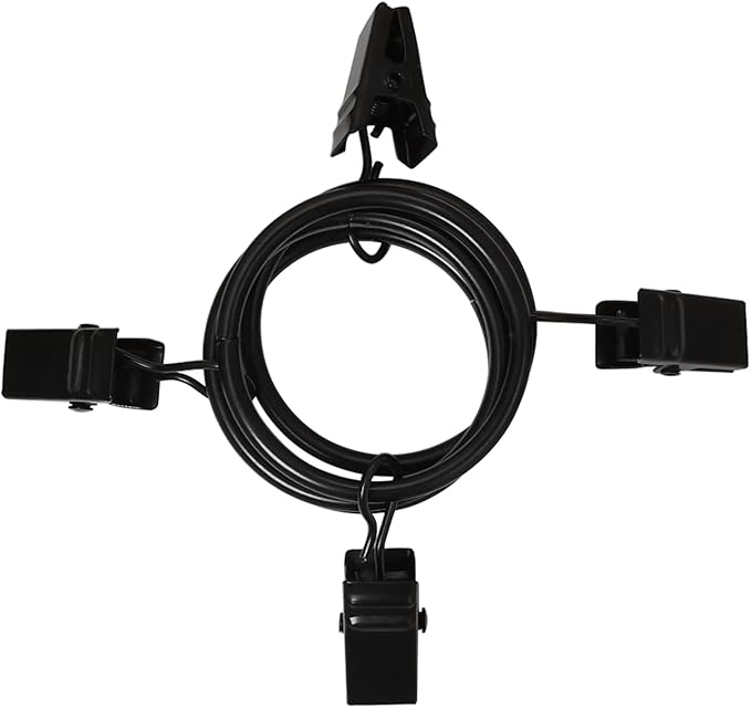 100 Pack Curtain Rings with Clips, Curtain Clip Rings Hooks, Bow Hanger Clips for Hanging Drapery Drapes Bows, Ring 1.26 inch Interior Diameter, Fits up to 1" Rod, Black