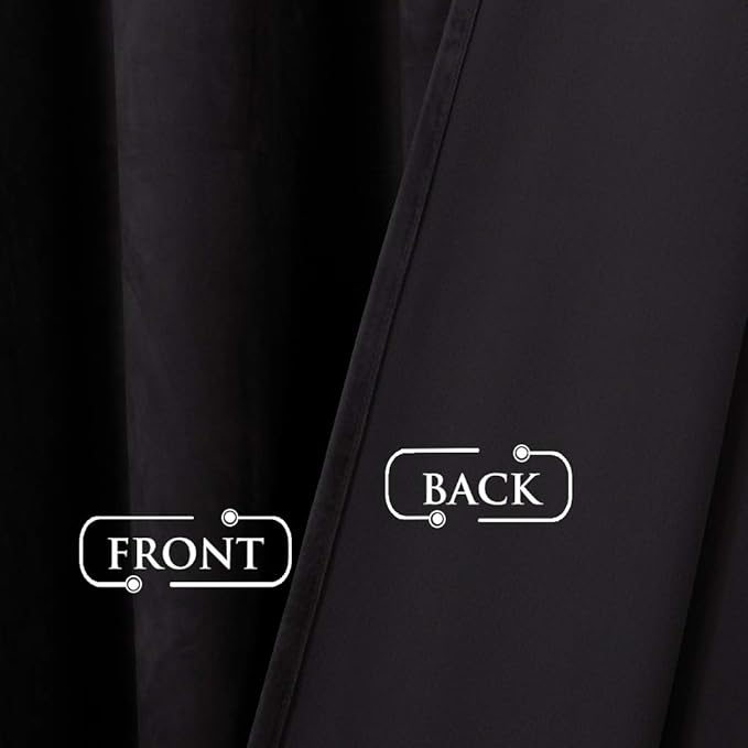 StangH Extra Long Black Velvet Curtains 144 inches Long, Back Tab Luxury Home Decoration Thermal Insulated Window Drapes for High Ceiling/Villa, W52 x L144, 2 Panels