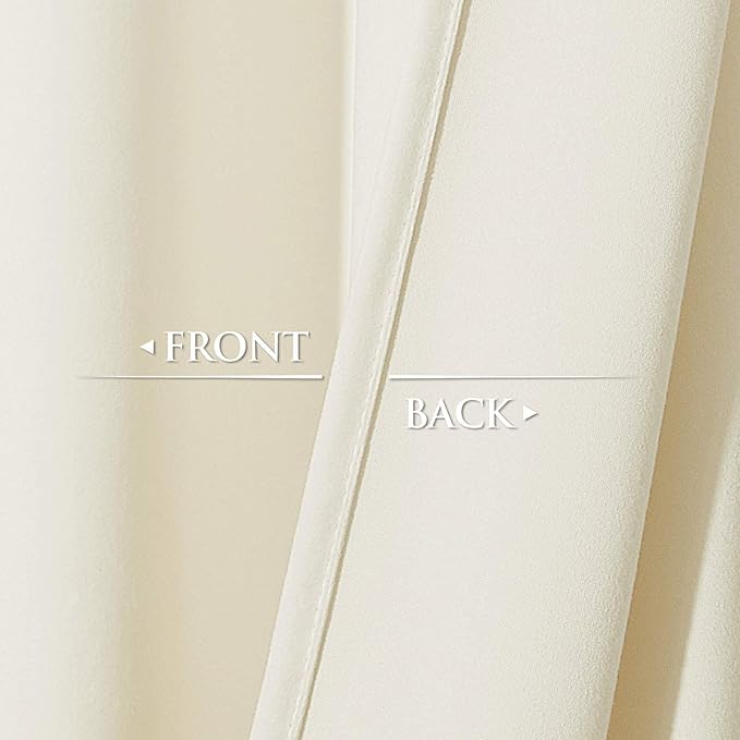 StangH Ivory White Velvet Curtains - 96 inches Long Bedroom Privacy Drapes Luxury Home Decoration for Wall Backdrops Room Darkening Window Curtains for Nursery/Wedding, W52 x L96, 2 Panels