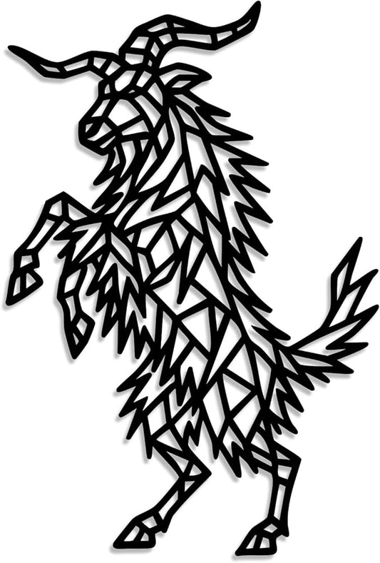 Geometric Animal Metal Wall Art – Modern Polygon Style Metal Wall Decor for Home, Living Room, or Office, Minimalist Wildlife Wall Sculpture, Black Steel Design (Style-7)