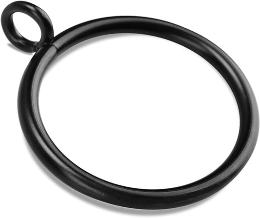 40 PCS Black Curtain Rings with Eyelet Apply for Fits Up to 1.75 inch Curtain Rod (Black Drapery Rings)