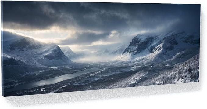 Sense Canvas Scandinavian Rugged Majesty 66 Canvas Art - Home Decor Wall Art Print Poster Painting Medium 30x12 / 1.5"