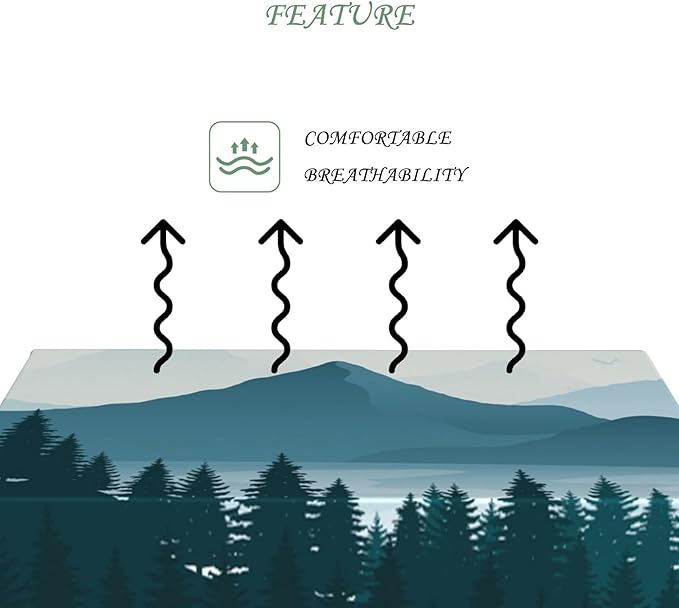 52x70 Inch Nature Rectangular Tablecloth Illustration Mountain Forest Silhouette Table Cloth Waterproof Durable Table Cover for Picnic Indoor Gaming Room Decor