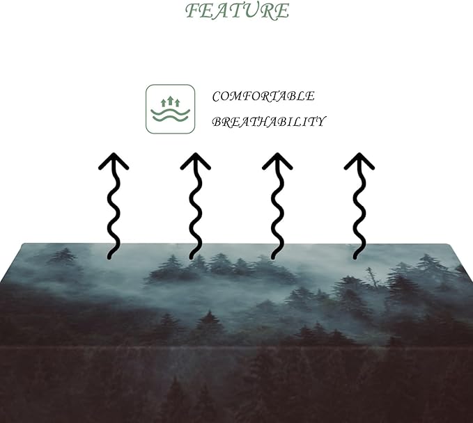 70x90 Inch Nature Rectangular Tablecloth Misty Forest Mountain Table Cloth Waterproof Durable Table Cover for Holiday Picnic Dinner BBQ Decor