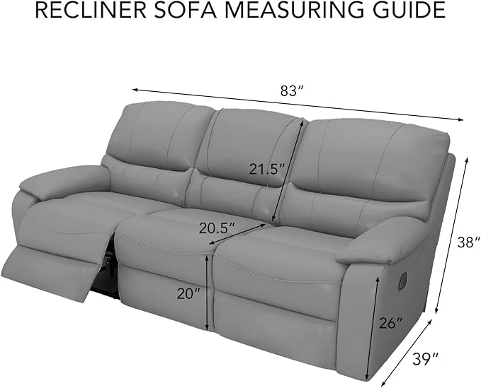 PureFit Super Stretch 3 Seats Recliner Chair Sofa Couch Cover with Pocket – Non Slip Soft Sofa Slipcover, Washable Spandex Reclining Furniture Protector for Kids, Pets (Recliner Sofa, Navy)
