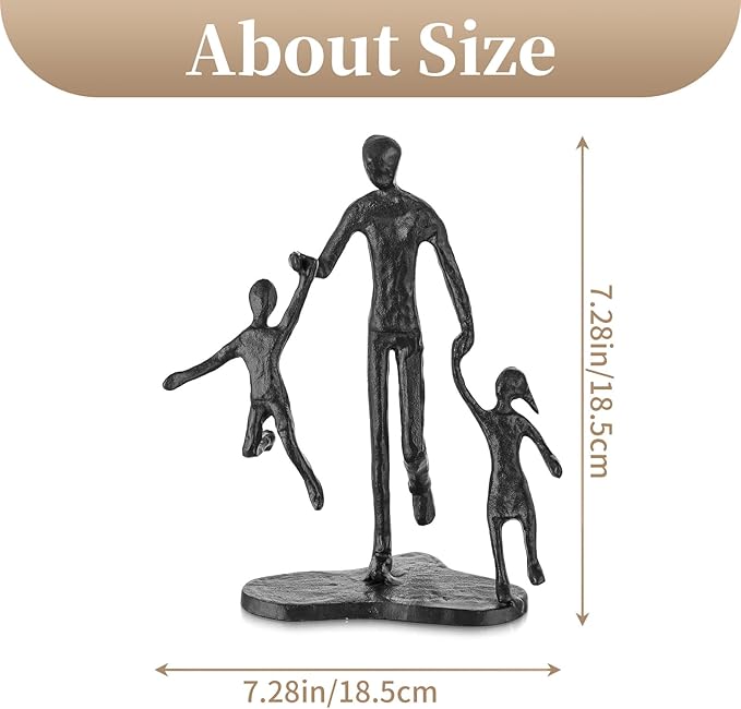 Sziqiqi Dad Birthday Gifts for Father - Dad Daughter Son Iron Statue Father Childs Love Sculpture Decoration for Fathers Day Wedding Christmas Figurine Memorial Gifts for Son Husband