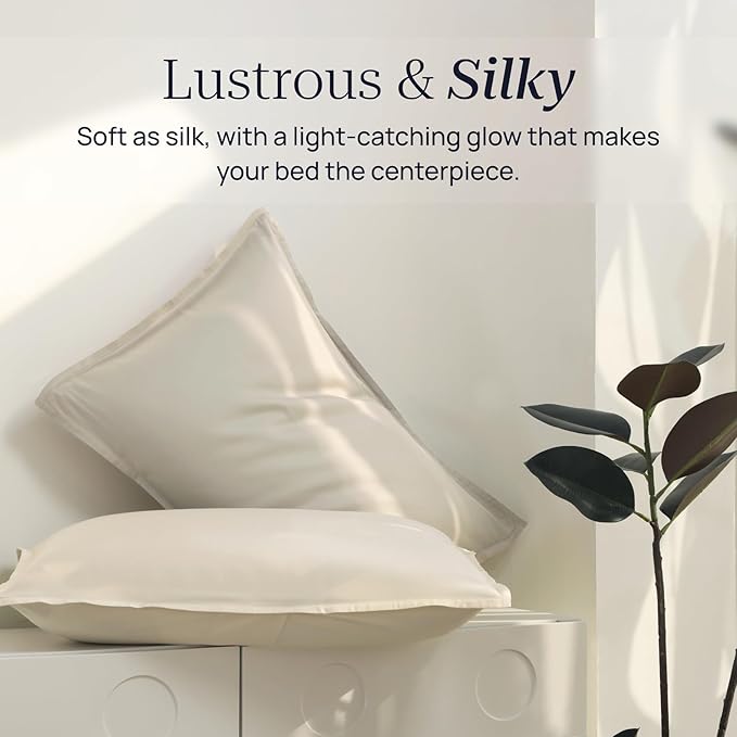King Size 106" x 90" Duvet Cover – Reversible Luxury Bedding in 100% Tencel Lyocell, Softer Than Silk – DeepSleep Tech Premium Duvet Cover King Quality – After Dark Luxe Design