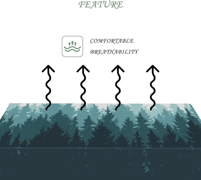 54x70 Inch Nature Rectangular Tablecloth Forest Silhouette Painting Table Cloth Waterproof Durable Table Cover for Picnic Indoor Gaming Room Decor