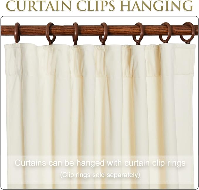 StangH Ivory Velvet Curtains 102 inches Long 2 Panels Set Thermal Insulated for Bedroom, White Curtains & Drapes Light Dimming Privacy Added Boho Decor for Home Office/Living Room, W52 x L102