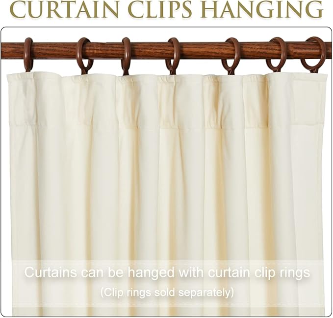 StangH Extra Long Luxury Ivory White Curtains 132 inches Long, High Ceiling Tall Curtains for Living Room Privacy Heavy Backdrops for Party, W52 x L132, 2 Panels