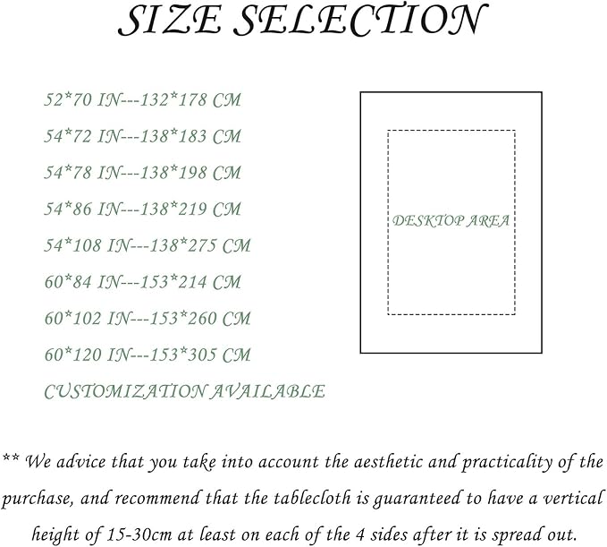 54x70 Inch Nature Rectangular Tablecloth Silence Deep Foggy Mountain Table Cloth Waterproof Durable Table Cover for Holiday Picnic Dinner BBQ Decor