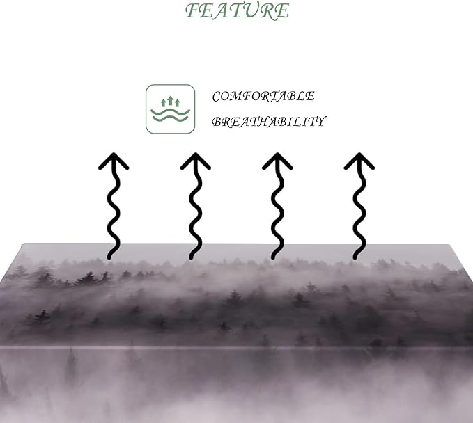 54x108 Inch Nature Rectangular Tablecloth Foggy Wild Woodland Table Cloth Waterproof Durable Table Cover for Holiday Picnic Outdoor BBQ Decor