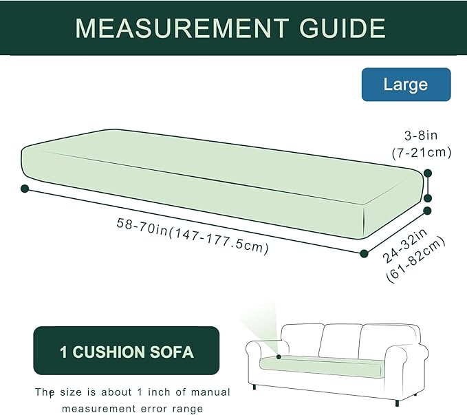 hyha Individual Couch Cushion Covers, Stretch Magic Sofa Seat Cushion Covers Washable, Dog Couch Sofa Slipcover for Pets, Kid with Elastic Bottom(Large, Chocolate)