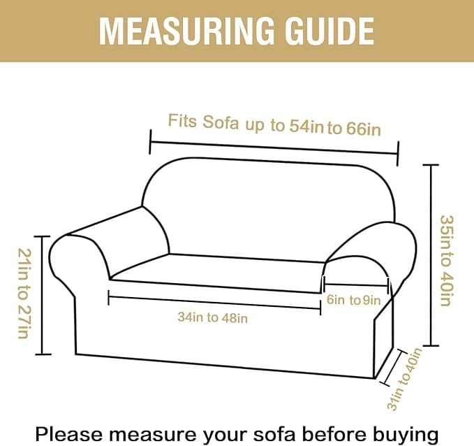 H.VERSAILTEX Jacquard Sofa Slipcover with Waterproof Seat Furniture Protector 1 Piece Stretch Sofa Covers with Elastic Bottom for Kids, Pets, Dog(Loveseat, Grey)