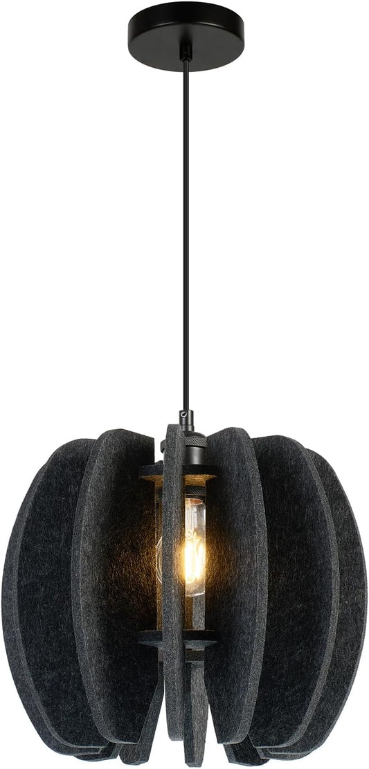 Pendant Light with Felt Lampshade, Modern Hanging Lamp Fixture, DIY Acoustic Pendant Light Chandeliers for Kitchen Island, Living Room, Dining Room, Bedroom, Office (D11.8"x10.2")