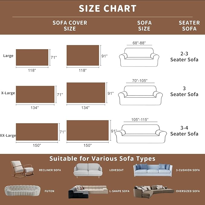 ROOMLIFE Boho Khaki Couch Cover for Dogs, Washable Non Slip Furniture Protector Couch Sofa Covers for 3 Cushion Couch, Soft Chenille Sofa Slipcovers Couch Cover Throw Blanket with Tassels 71''X134''