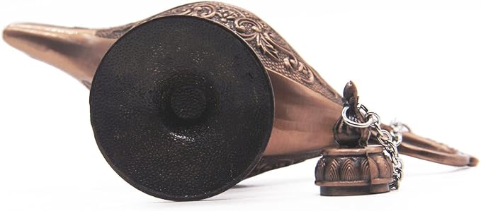 Classic Vintage Hollow Magic Genie Light Costume Lamp Home Table Decoration & Gift, Small (4.7"x1.7"x2.9"), Copper