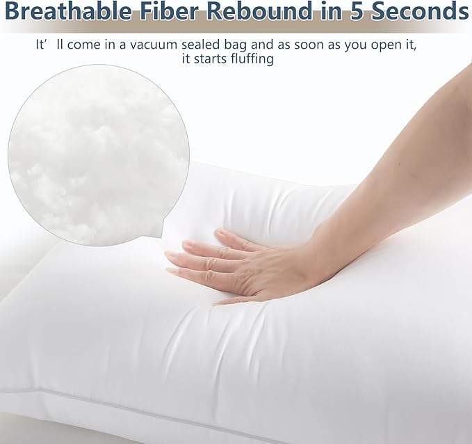 CozyLux Pillows Standard Size Set of 2, Hotel Quality Bed Pillows for Sleeping 2 Pack, Cooling Pillows for Side Back and Stomach Sleepers, Down Alternative Luxury Soft Supportive Pillows (18x26)