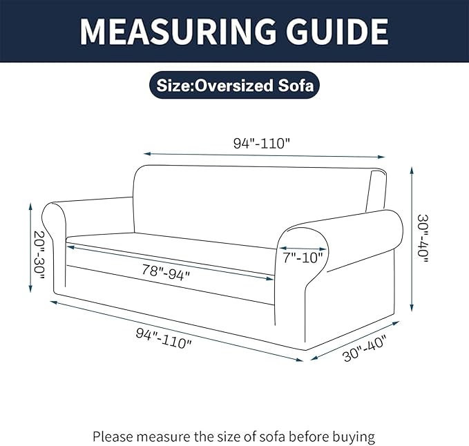 Cupuamon 2025 New Stretch Oversized Sofa Slipcovers Couch Sofa Cover for 4 Seater Furniture Protector Covers with Elastic Bottom Jacquard Fabric Small Checks for Pets, Kids - Tan