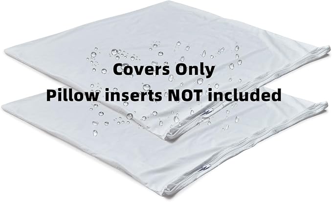 Waterproof Down Feather Proof Euro Pillow Protectors 26x26 Pack of 2 European Size Pillow Covers for Square Throw Pillow