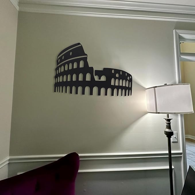 Bisamu Roman Colosseum Metal Wall Art, Vintage Italian Travel Decor for Home, Rustic Wall Sculpture for Living Room, Office, Gift for Her & Travel Lovers (47" x 31" | 120 x80cm)