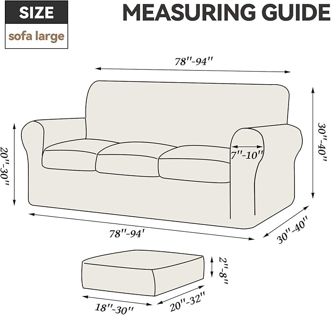 WEERRW 4 Pieces Velvet High Stretch Couch Covers for 3 Cushion Couch Sofa Slipcovers, Washable Furniture Protector with Non Slip Elastic Bottom, Feature Soft Plush Fabric, Peacock Blue, Large