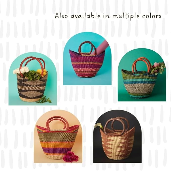 Purple Pink Picnic Basket, Reusable Grocery Bag, Kitchen & Dining Storage, Countertop Fruits Holder, Farmers Market, Beach, Harvesting, Foraging, Decorative, Wicker, Woven, Boho Style