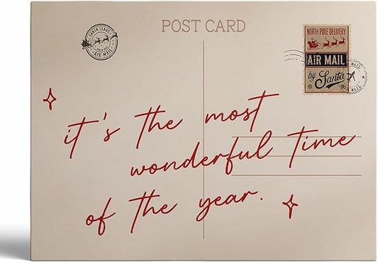 Holiday Wall Art,It's The Most Wonderful Time Of The Year Print, Fun Christmas Aesthetic Prints,Vintage Postcard Poster,Modern Christmas Decor