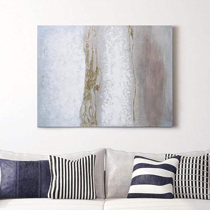 Empire Art Direct Abstract Wall Art Textured Hand Painted Canvas by Martin Edwards, Unframed, 40" x 30", Golden Winter