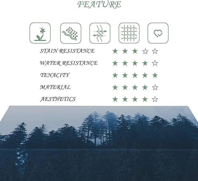 54x70 Inch Nature Rectangular Tablecloth Tall Tree Forest Table Cloth Waterproof Durable Table Cover for Holiday Picnic Outdoor BBQ Decor