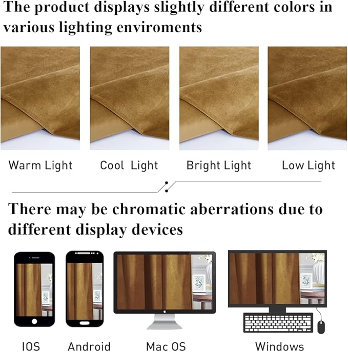 StangH 84 inch Length Gold Brown Rustic Velvet Curtains Light Blocking Door Curtains for Laundry, Luxury Home Decoration Drapes Winter Chill Resistant for Sliding Door, W62x L84, Set of 2