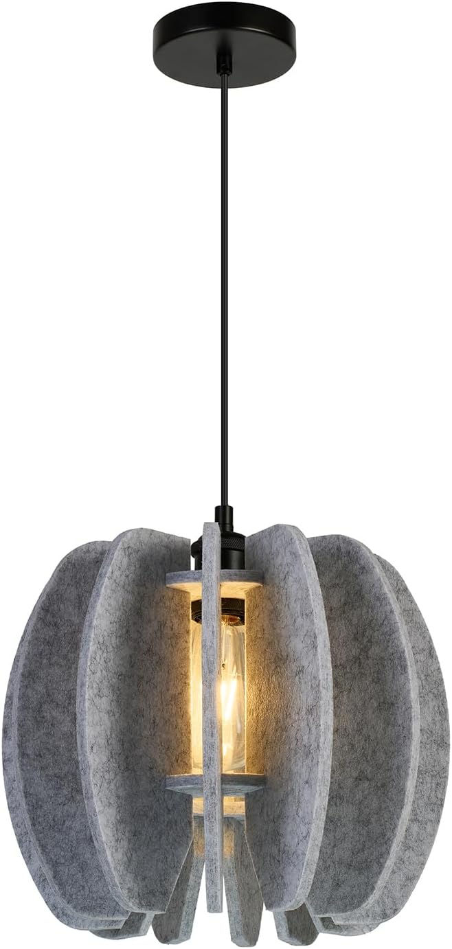 Pendant Light with Felt Lampshade, Modern Hanging Lamp Fixture, DIY Acoustic Pendant Light Chandeliers for Kitchen Island, Living Room, Dining Room, Bedroom, Office (D11.8"x10.2")