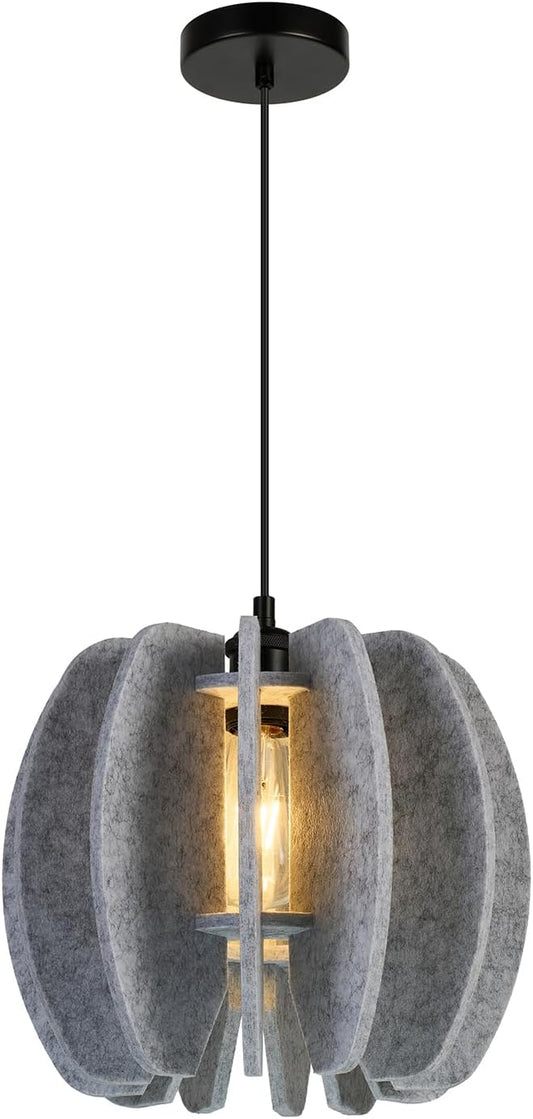 Pendant Light with Felt Lampshade, Modern Hanging Lamp Fixture, DIY Acoustic Pendant Light Chandeliers for Kitchen Island, Living Room, Dining Room, Bedroom, Office (D11.8"x10.2")
