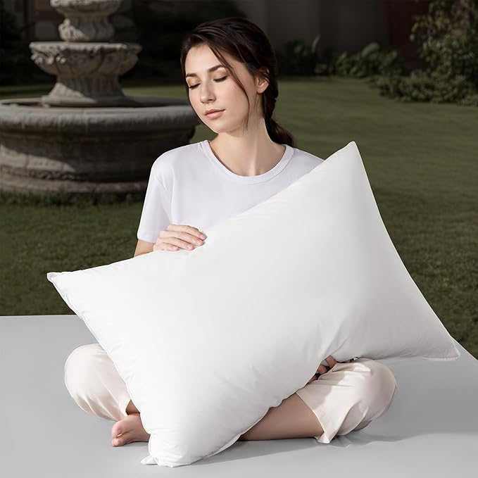 Shilucheng Goose Down Pillow Queen Size Set of 1 Pack,900+ Fill Power Luxury Hotel Quality Bed Feather Pillow for Side Back Stomach Sleepers, Soft 100% Cotton Shell（White,20" x 30"）