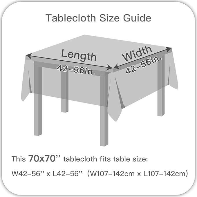 maxmill Square Tablecloth Water Resistance Antiwrinkle Spill Proof Weaved Texture Table Cloth, Decorative Fabric Table Cover for Banquet Parties Event Holiday Dinner, 70 x 70 Inch, Brown