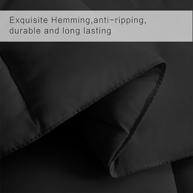 COHOME Quilted Twin XL Size Comforter - All-Season Down Alternative Duvet Insert - Luxury Hotel Soft Breathable Black Comforter with Anti-Clump Tech & 8 Tabs- Reversible（68"x92"）