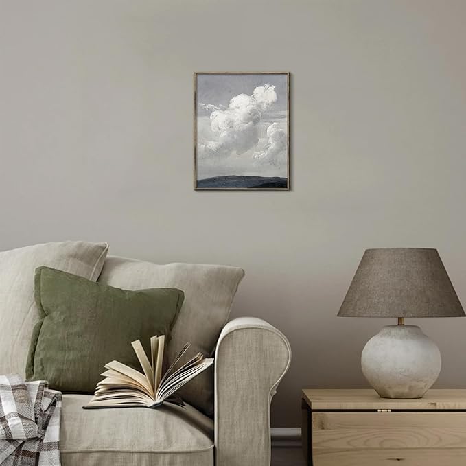 XOCUUI Unframed Canvas Wall Art Classical Oil Painting Canvas Prints Decor Clouds Sky with Vintage Landscape Wall Art Pictures Home Decor 8x10in