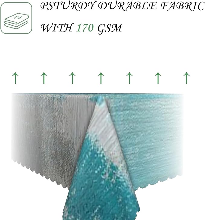 70x90 Inch Abstract Painting Rectngular Tablecloth Ombre Grunge Style Blue Table Cloth Waterproof Durable Table Cover for Kitchen Picnic Bedroom Home Decor