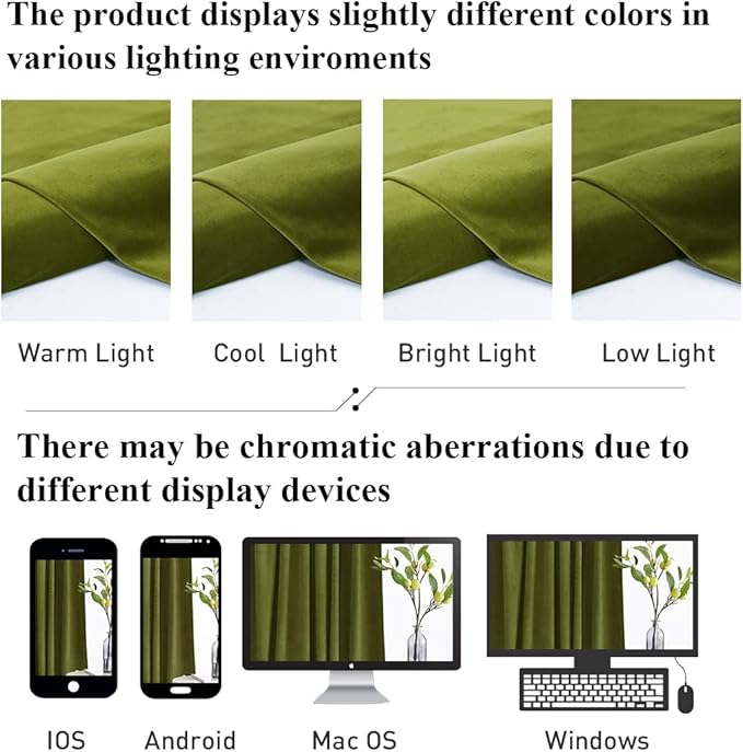 StangH Velvet Curtains 10 ft Long - Extra Long Back Tab Olive Green Curtains for Living Room, Thermal Insulated Privacy Room Dividers, W52 x L120, 2 Panels