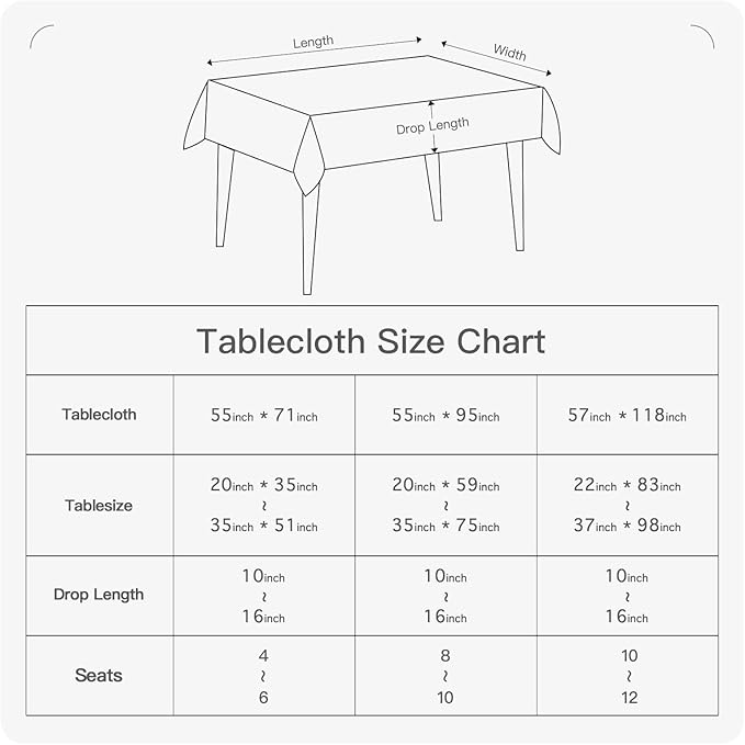 BALCONY & FALCON Rectangle Tablecloth Jacquard Style Water Resistant Table Cover for Christmas Thanksgiving Dining Kitchen Cafe Parties and Outdoor Use (Red, 55 x 71 inch)