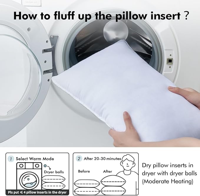 MIULEE 16x16 Down Alternative Pillow Insert Decorative Throw Pillow 16 x 16 Inch Body Bed Sleeping Ultra Soft Fluffy Form for Sofa Couch Bed