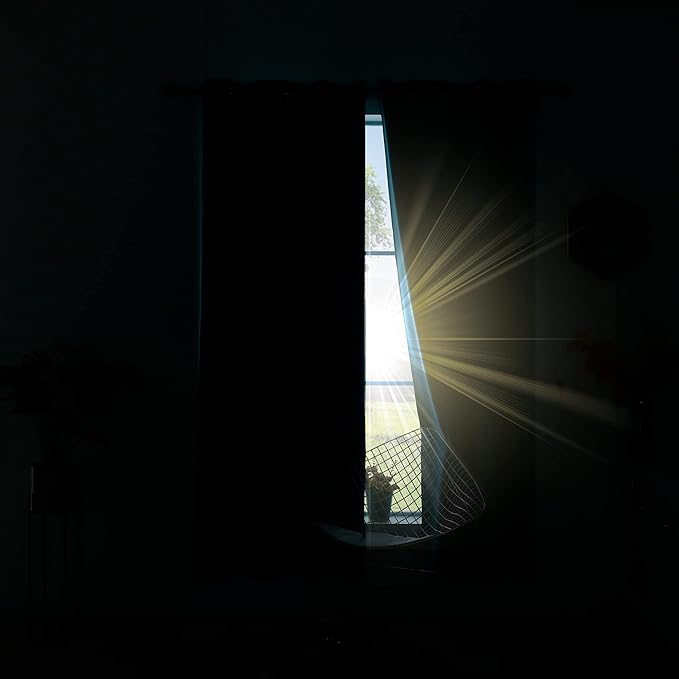KOUFALL 63 Length Blackout Curtains,Room Darkening Curtain Panels for Bedroom,52x63 Inches Long,Gold