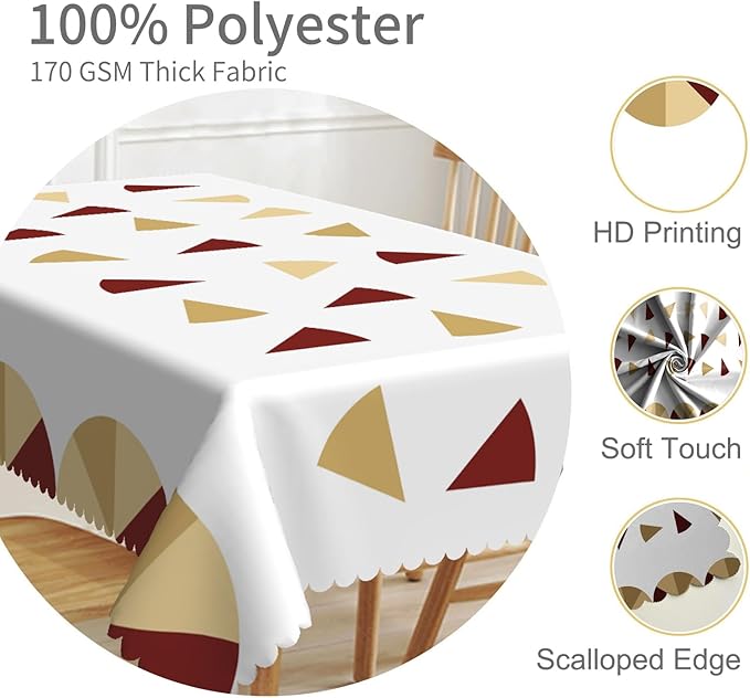 60x84inches Mid Century Tablecloth Modern Abstract Geometric Pattern Rectangle Table Cloth Waterproof Polyester Fabric Durable Table Cover for Dining Room Kitchen Picnic Party Home Decor
